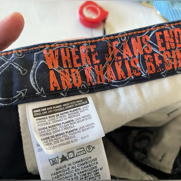 Mens Dockers, navy with all over anchor print, 34x32” coastal, weddings, preppy - Picture 7 of 11